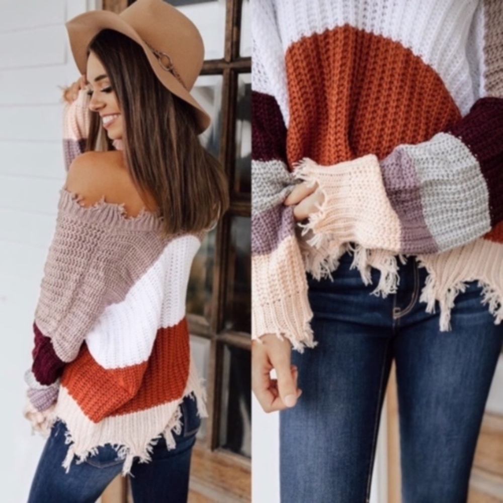 KELSIE Color block Sweater - Picture 2 of 5
